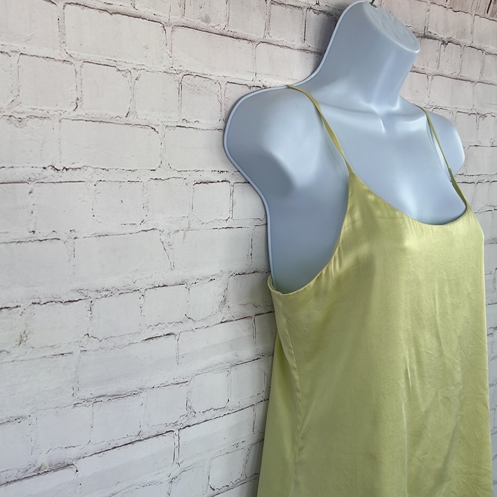 Alice + Olivia 100% silk slip yellow satin dress/pajama size small - Picture 5 of 17